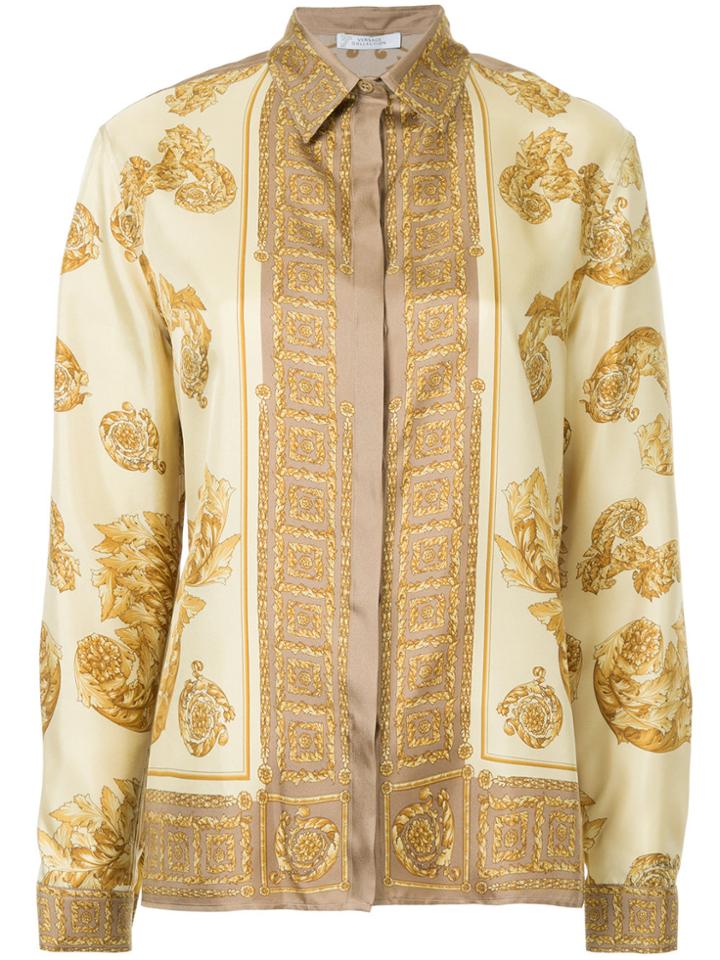 Versace Collection Signature Print Shirt - Yellow & Orange