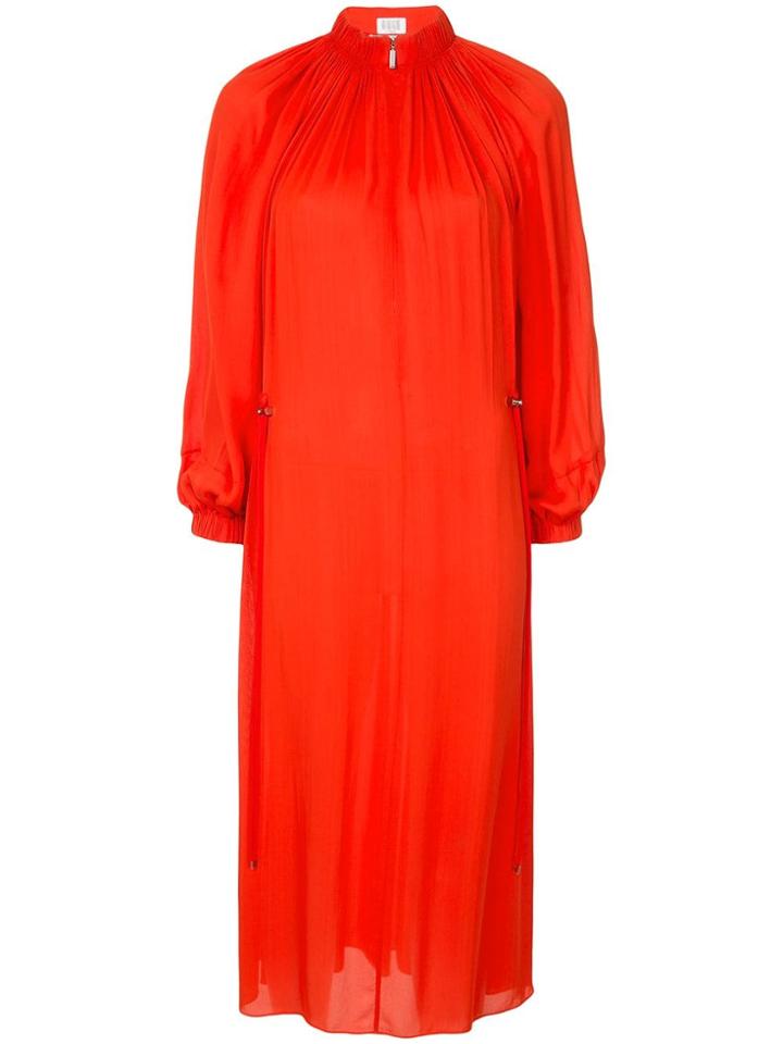 Tibi Drawstring Waist Maxi Dress - Red
