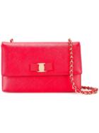 Salvatore Ferragamo Ginny Shoulder Bag, Women's, Red, Calf Leather