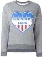 Zoe Karssen 'beginners Luck' Print Sweatshirt, Women's, Size: Medium, Grey, Polyester/tencel/cotton