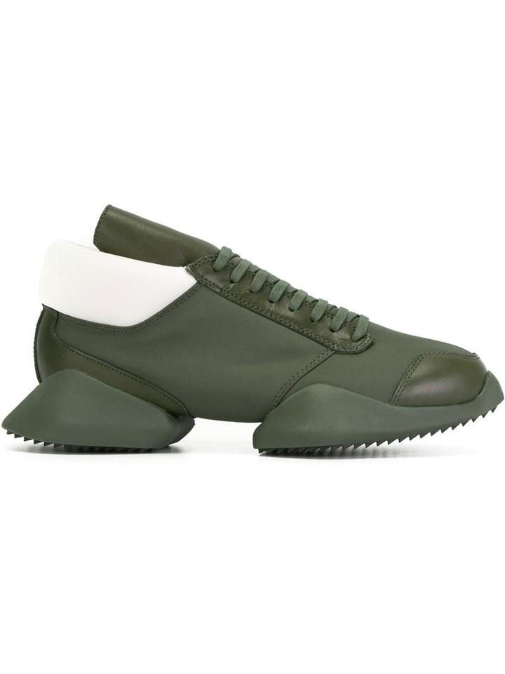 Rick Owens Rick Owens X Adidas Tech Runner Sneakers, Women's, Size: 6.5, Green, Leather/polyester/sheep Skin/shearling/rubber