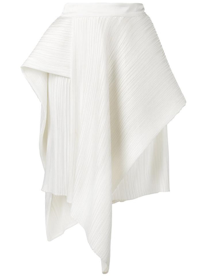 Christian Wijnants - Asymmetric Pleated Skirt - Women - Polyester - 36, Women's, White, Polyester