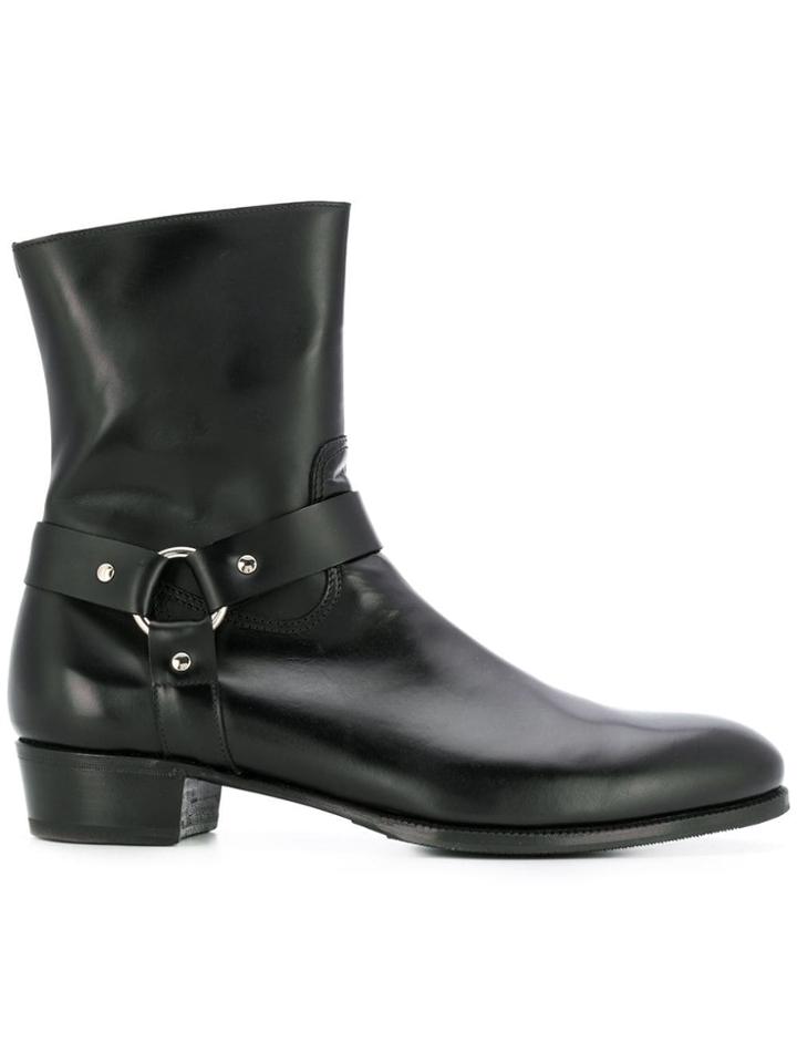 Lidfort Cowboy Inspired Boots - Black