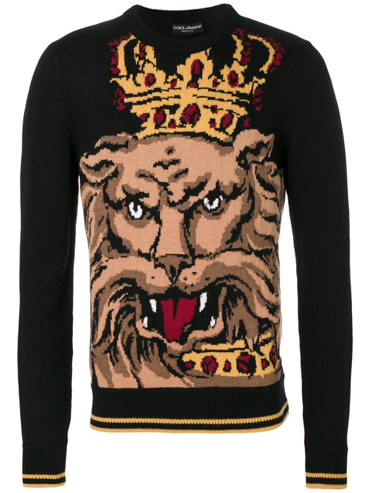 Dolce & Gabbana Royal Lion Jumper - Black
