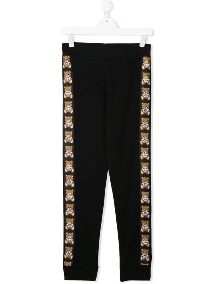Moschino Kids Teen Toy Bear Trim Trousers - Black
