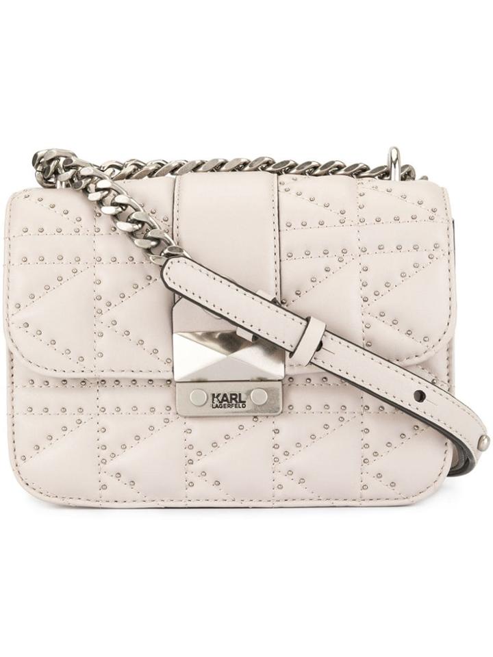 Karl Lagerfeld K/ikonik Quilted Crossbody Bad - Do Not Use - Beige