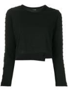 3.1 Phillip Lim Cropped Long Sleeve T-shirt - Black