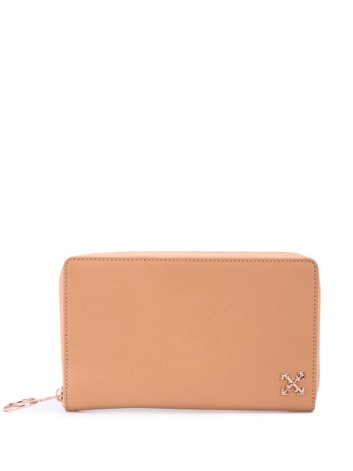 Off-white Zip-around Purse - Brown