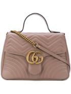 Gucci Gg Marmont Medium Top Handle Bag - Brown