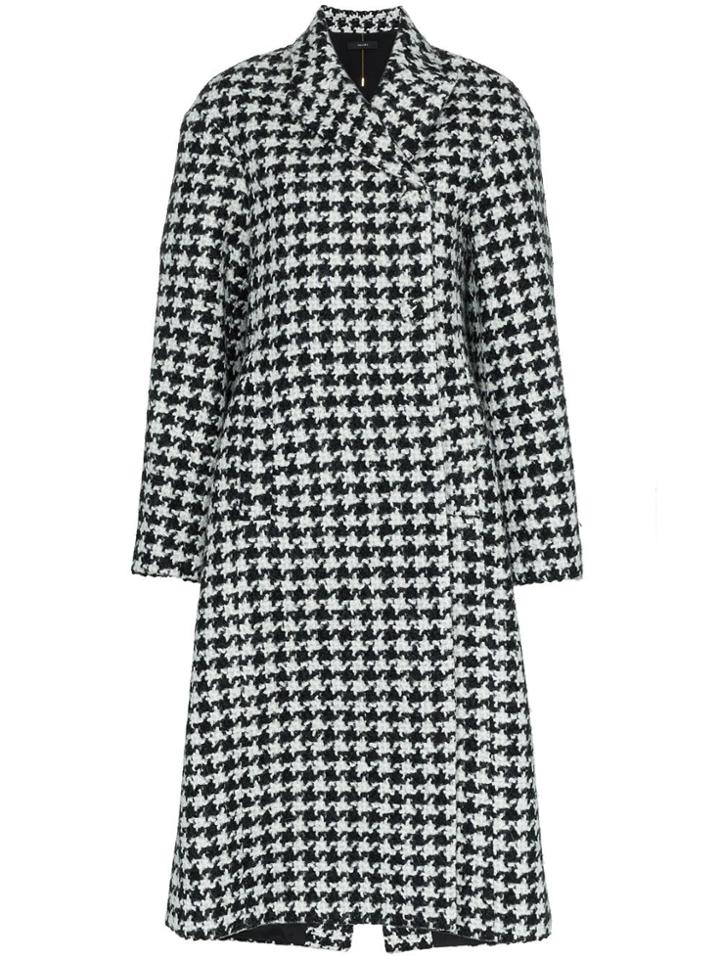 Ellery Bel Air Manstyle Houndstooth Wool And Alpaca Blend Coat - Black