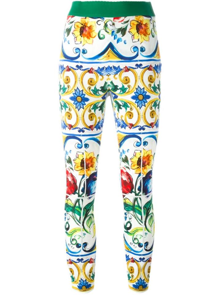 Dolce & Gabbana Majolica Print Cropped Trousers