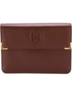 Cartier Vintage Embossed Logo Clutch, Adult Unisex, Red