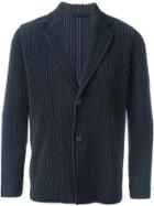 Homme Plissé Issey Miyake Zig-zag Textured Blazer - Blue