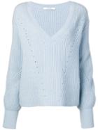 Derek Lam 10 Crosby Ribbed Bell Sleeve Sweater - Blue