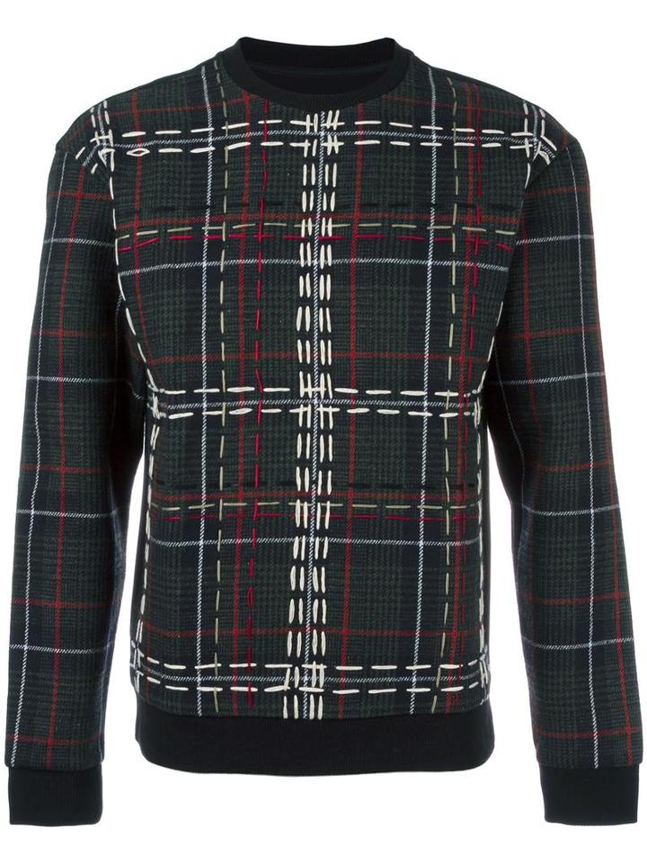 System Homme Checked Jumper, Men's, Size: Small, Black, Acrylic/nylon/polyester/wool