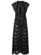 Proenza Schouler Crêpe Striped Tied Dress - Black