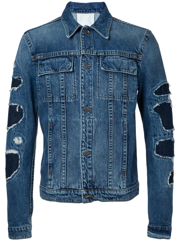 Helmut Lang - Patchwork Sleeve Denim Jacket - Men - Cotton - M, Blue, Cotton