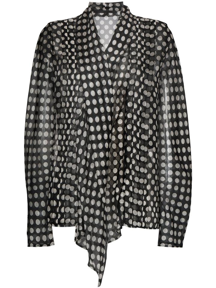 Haider Ackermann Polka Dot Crossover Blouse - Black