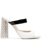 Sophia Webster Black And White Andie 100 Leather Mules