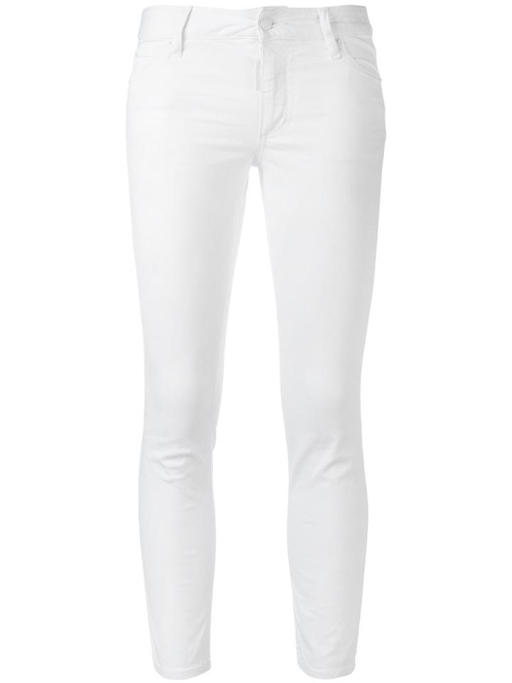 Dsquared2 Twiggy Cropped Jeans, Women's, Size: 38, White, Cotton