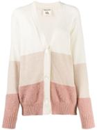 Semicouture Loose-fit Panelled Cardigan - Neutrals