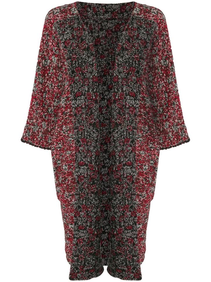 Daniela Gregis Marled Open Front Coat - Red