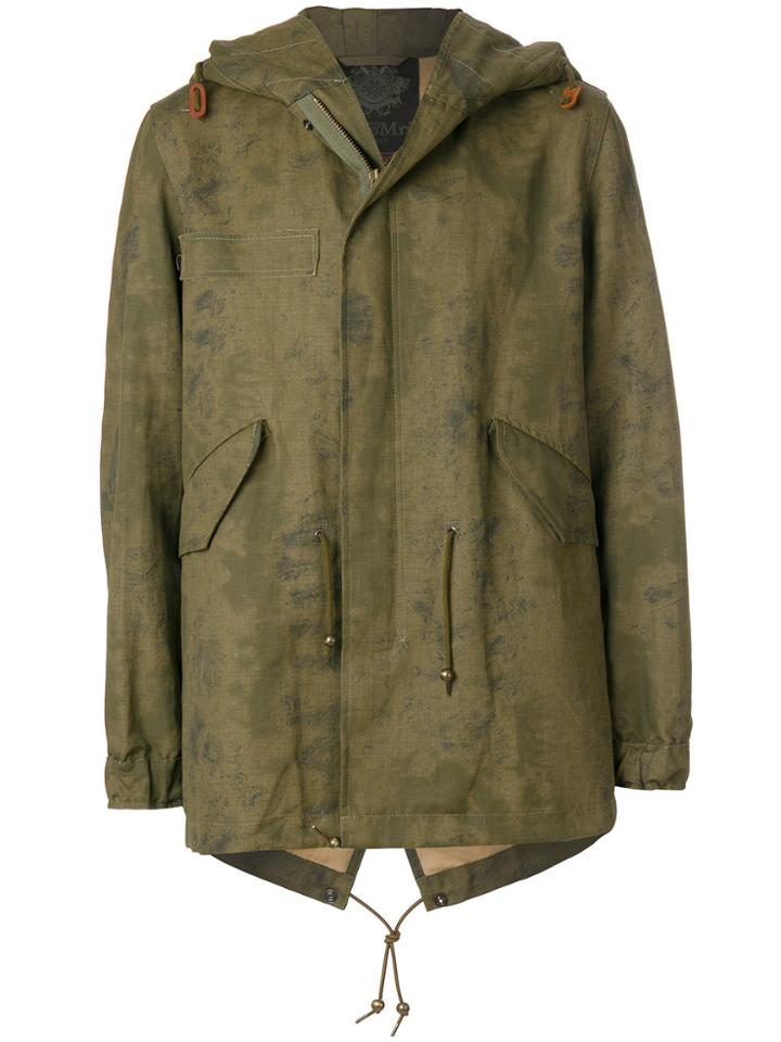 Mr & Mrs Italy Faded Parka Coat - Green