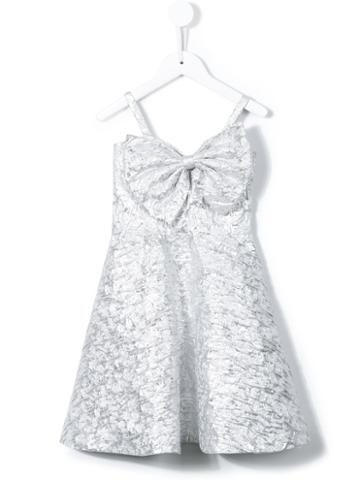 Little Bambah - Slanted Bow Dress - Kids - Cotton/polyester/metallized Polyester - 12 Yrs, Grey