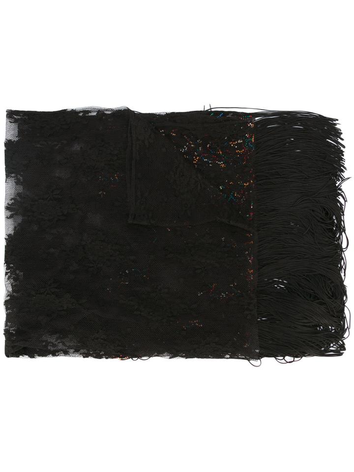 Valentino Valentino Garavani Beaded Lace Scarf - Black