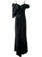 Saint Laurent Asymmetric Ruffle Gown