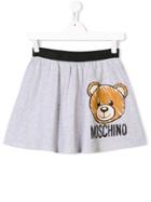Moschino Kids Teen Logo Bear Print Skirt - Grey