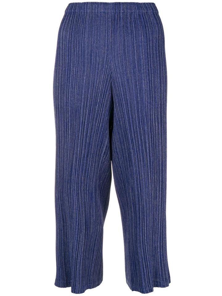 Issey Miyake Vintage Pleated Cropped Trousers - Blue