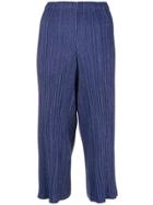 Issey Miyake Vintage Pleated Cropped Trousers - Blue