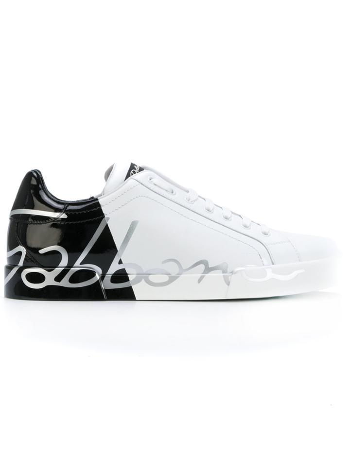 Dolce & Gabbana Scrawled Logo Sneakers - White