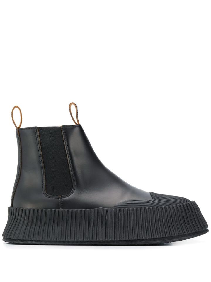 Jil Sander Flatform Chelsea Boots - Black