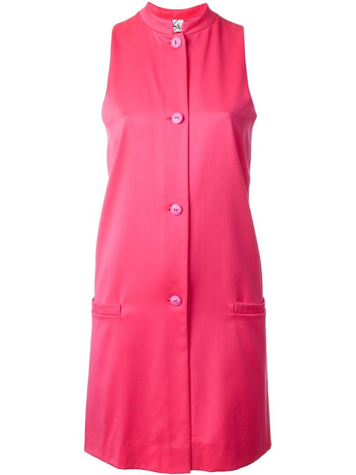 Stephen Sprouse Vintage Buttoned Sleeveless Dress - Pink & Purple