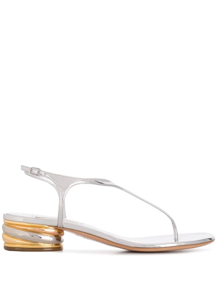 Casadei Swirl Heel Sandals - Silver
