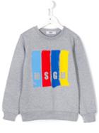 Msgm Kids Logo Print Sweatshirt, Boy's, Size: 6 Yrs, Grey