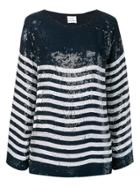 P.a.r.o.s.h. Sequinned Blouse With Stripes - Blue