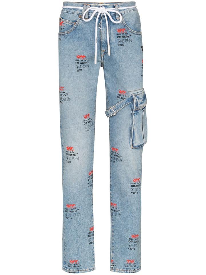 Off-white Y2013 Logo Slim-fit Jeans - Blue