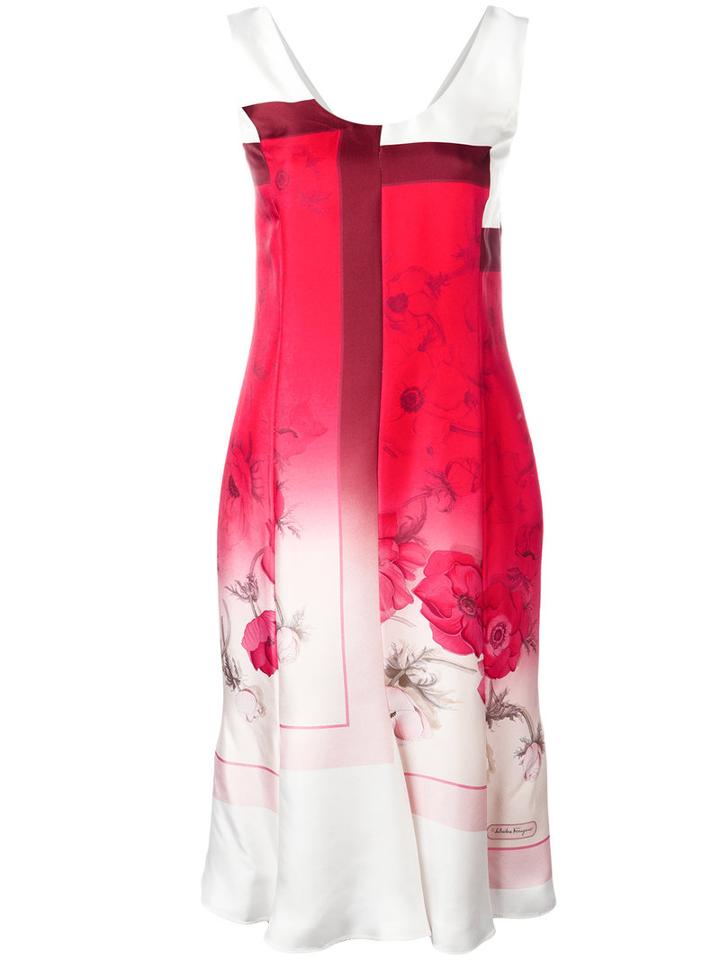 Salvatore Ferragamo - Floral Degrade Dress - Women - Silk/acetate - 44, Pink/purple, Silk/acetate