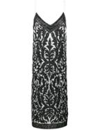 Ganni Beaded Leaf Slip Dress - Blue