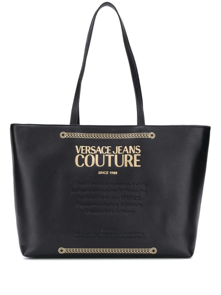 Versace Jeans Couture Logo Print Shopping Bag - Black
