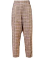 Nº21 Checked Cropped Trousers - Brown