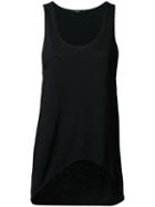 Bassike Asymmetric Tank, Women's, Size: 8, Black, Organic Cotton