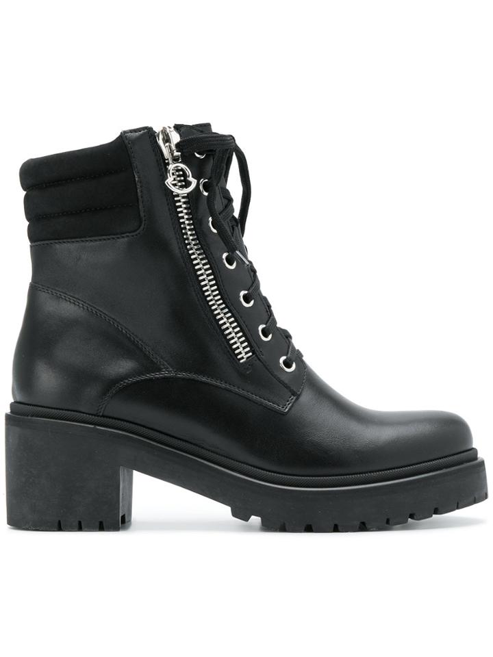 Moncler Zipped Lace-up Boots - Black