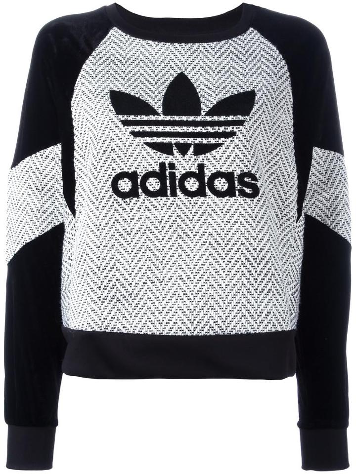 Adidas Originals Trefoil Logo Print Sweatshirt, Women's, Size: 40, Black, Polyester