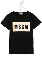 Msgm Kids Logo Print T-shirt, Boy's, Size: 12 Yrs, Black