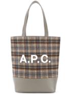 A.p.c. Checked Logo Tote - Nude & Neutrals