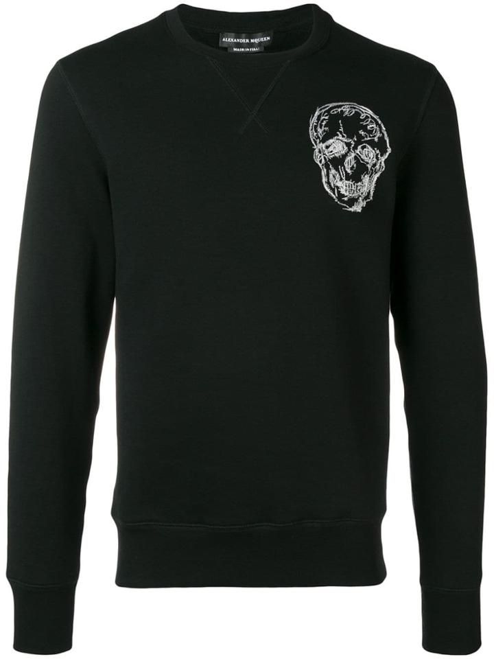 Alexander Mcqueen Logo Skull Patch Sweatshirt - Black